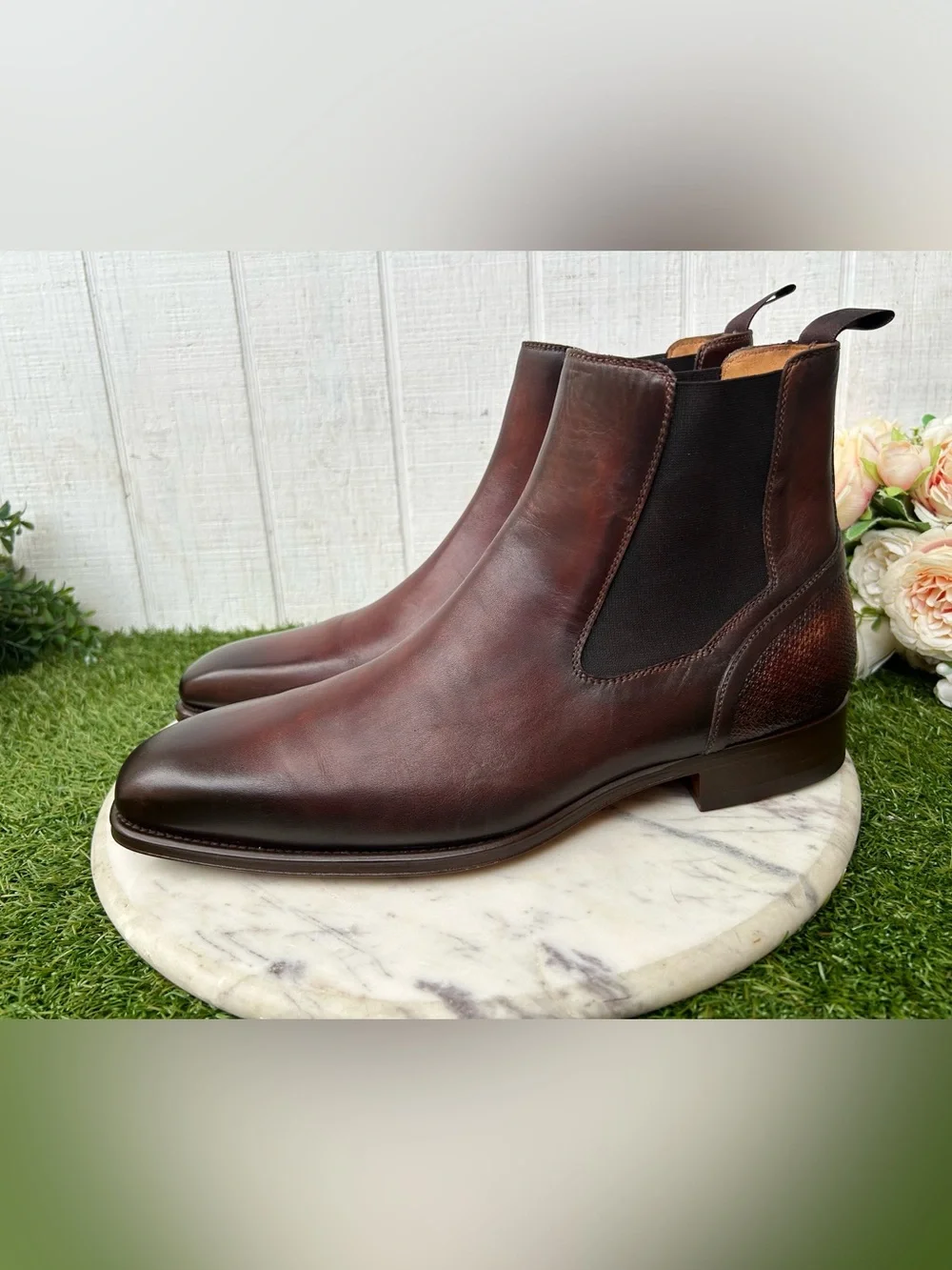 MAGNANNI LOGAN SLIP Men's Midbrown Boots size 10  Color: Midbrown